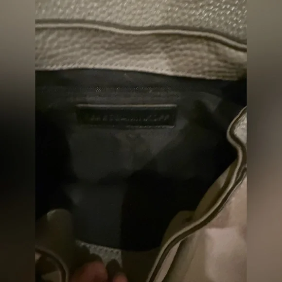 Rebecca Minkoff Keith Pebbled Leather and Suede Backpack Grey Convertible Gray - Picture 6 of 10